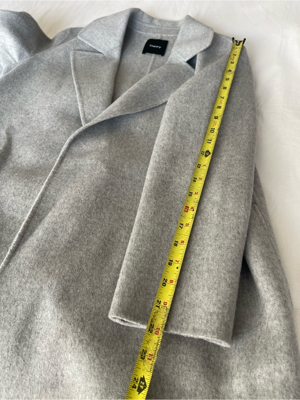 Theory Clairene Open Front Wool Cashmere Blend Jacket Blazer Grey - Picture 7 of 12